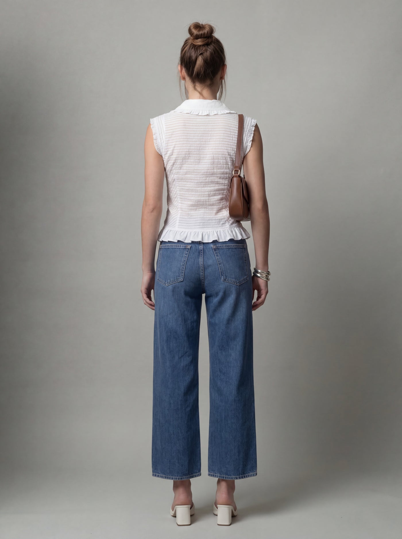 Cap-sleeve blouse