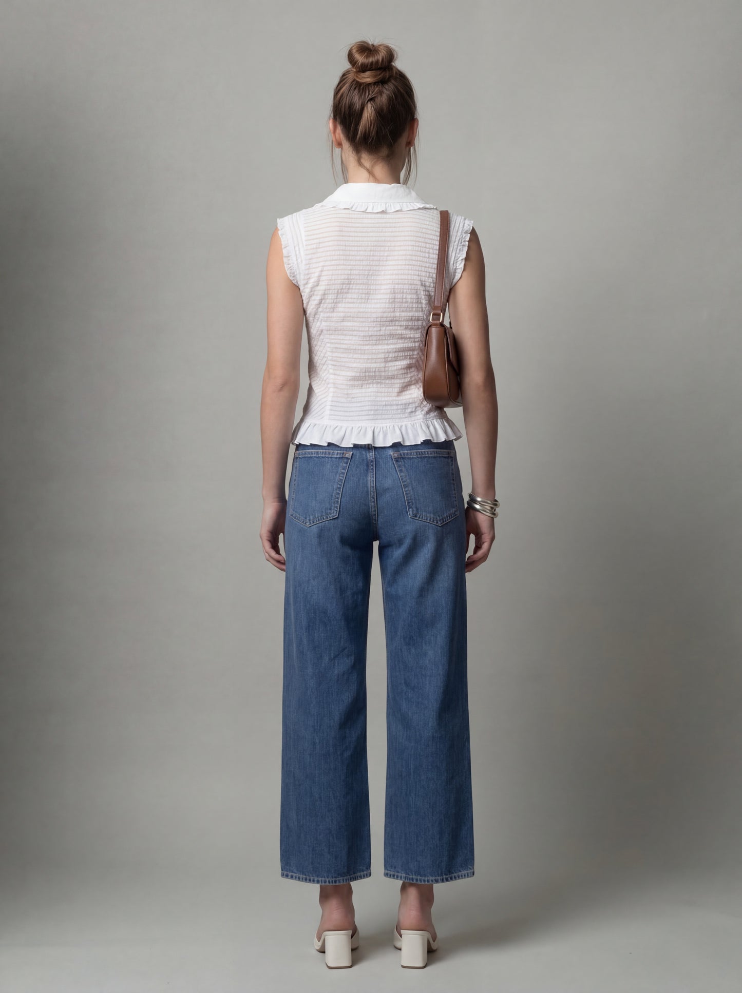 Cap-sleeve blouse