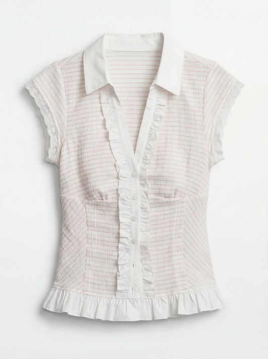 Cap-sleeve blouse