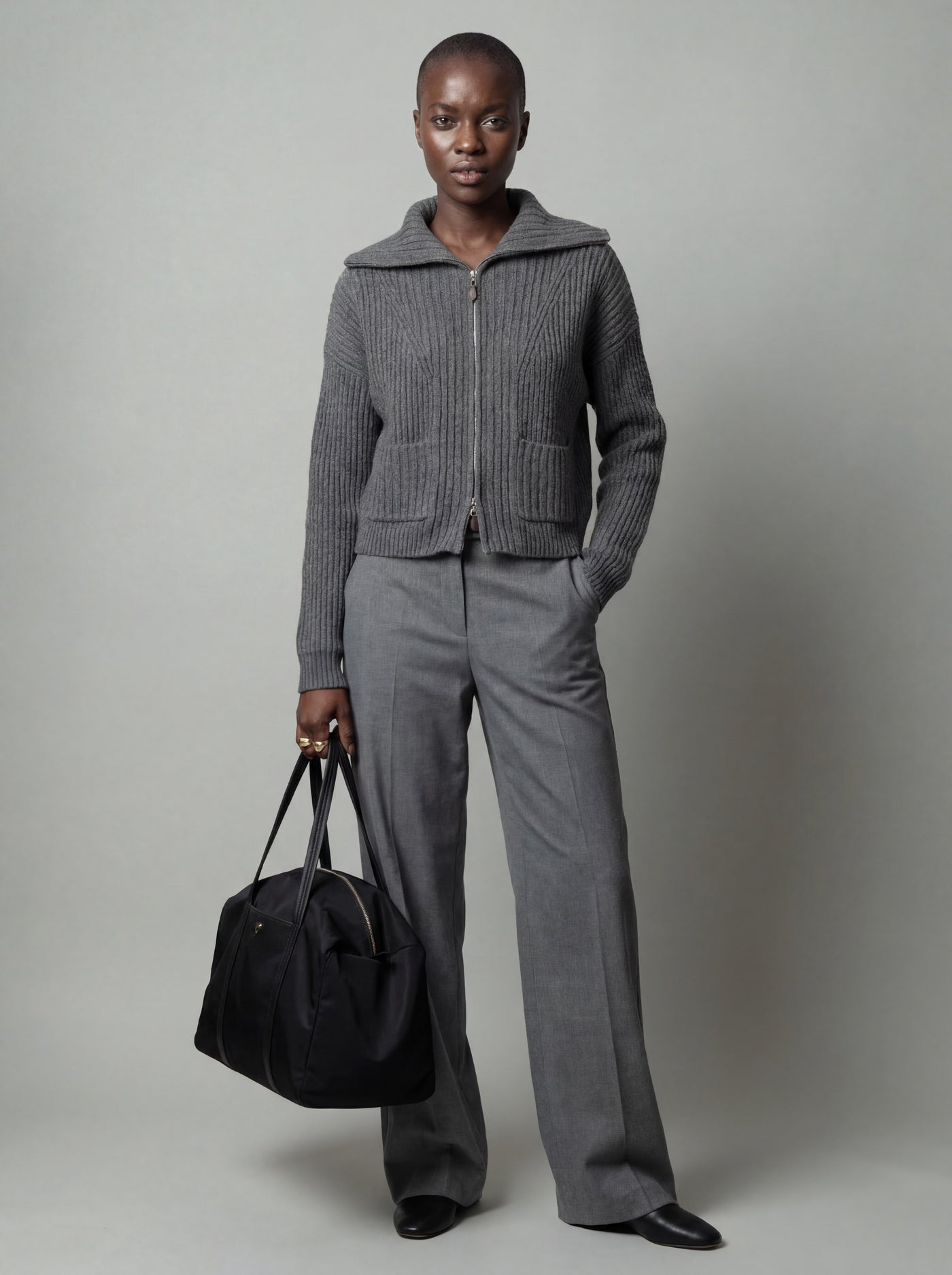 Ribbed knit cardigan