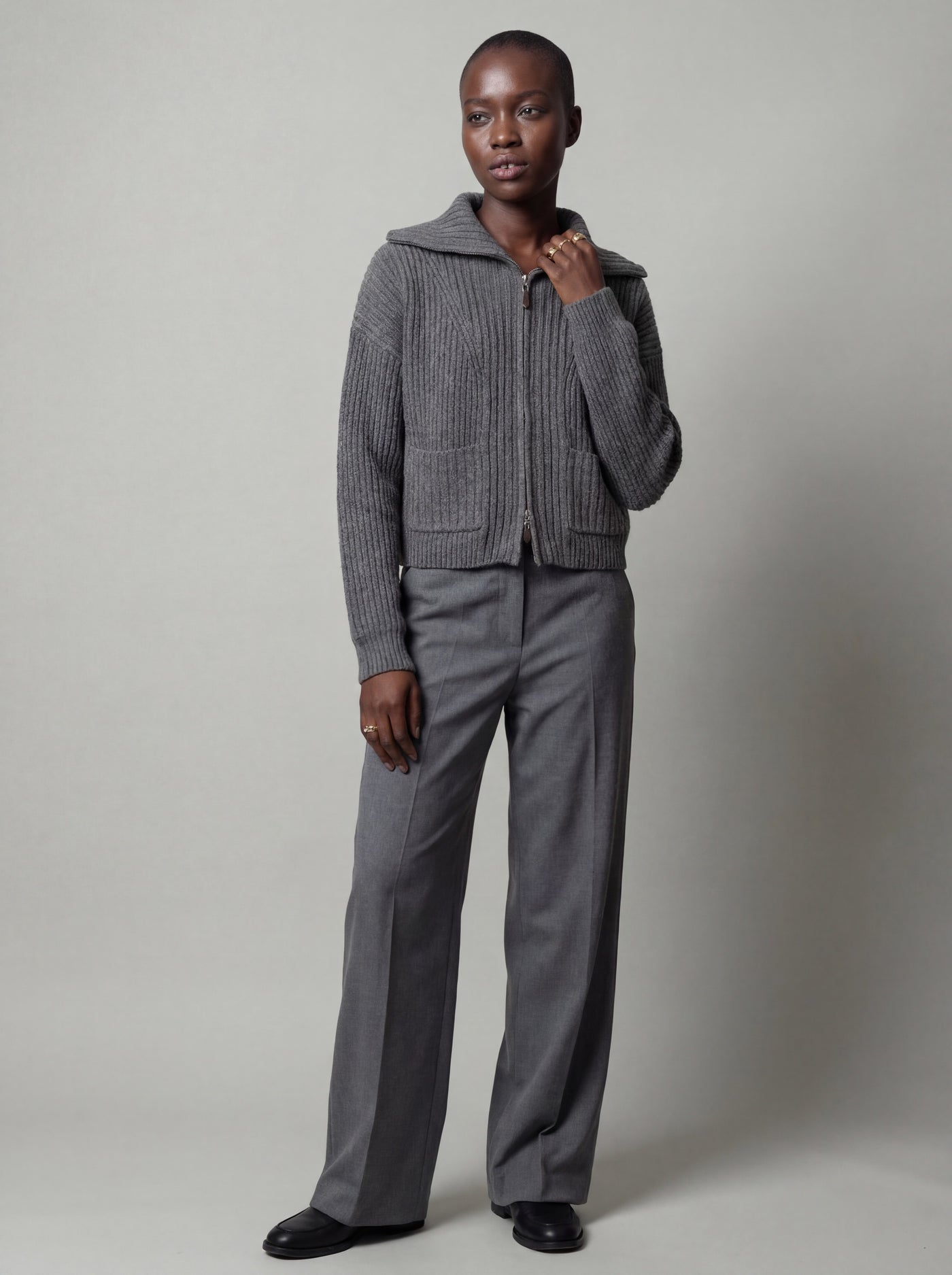 Ribbed knit cardigan
