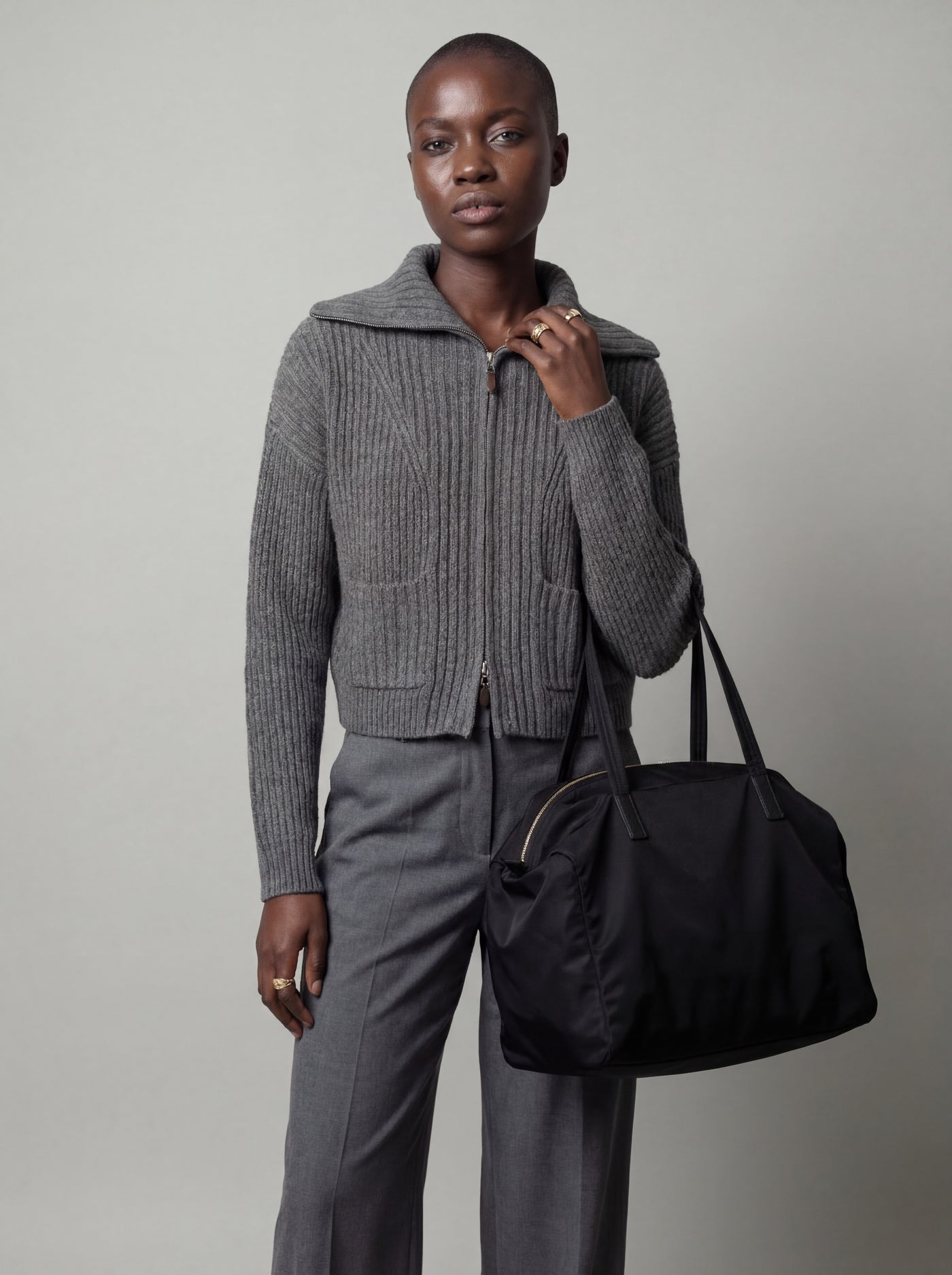 Ribbed knit cardigan